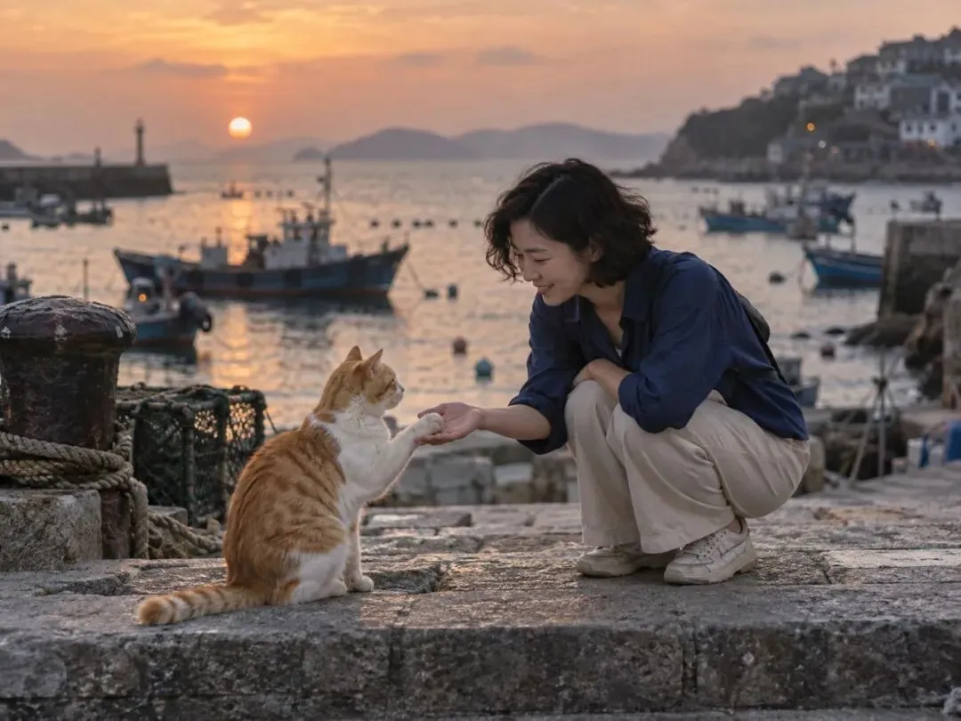 淡彩人与猫输入素材