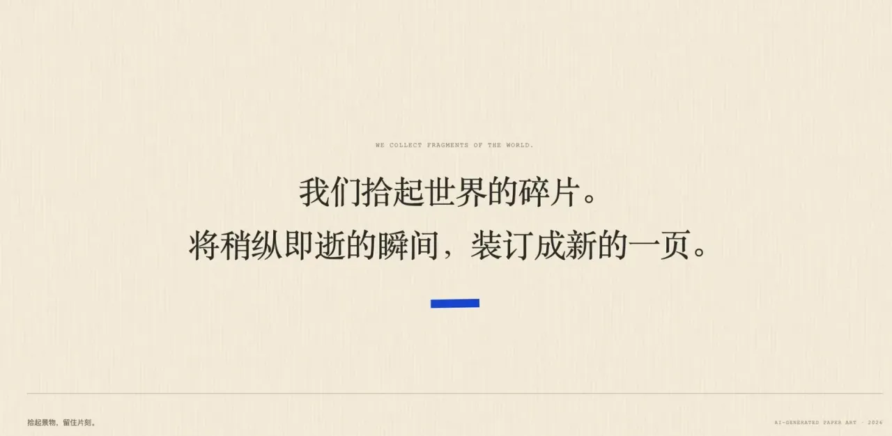 我们捡起世界的碎片,将稍纵即逝的瞬间装订成新的一页