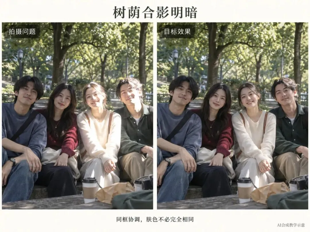 补充案例|树荫合影明暗
