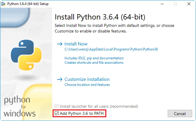 图片展示的是Python 3.6